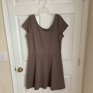 Open-back, mauve skater dress